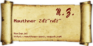 Mauthner Zénó névjegykártya